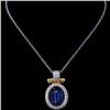 Image 2 : 18K Gold 1.53ct Sapphire & 0.45ct Diamond Pendant