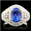Image 1 : 18K Gold 2.69ct Tanzanite & 1.65ctw Diamond Ring