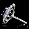 Image 3 : 14K White Gold 7.50ct Sapphire & 1ct Diamond Ring