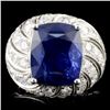 Image 1 : 18K Gold 10.60ct Sapphire & 2.87ctw Diam Ring