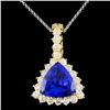 Image 1 : 18K Gold 6.84ct Tanzanite & 1.96ctw Diamond Pendan