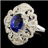Image 2 : 14K Gold 3.68ct Sapphire & 1.15ctw Diamond Ring