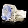 Image 2 : 18K Gold 8.04ct Sapphire & 1.59ctw Diamond Ring