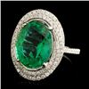 Image 2 : 18K Gold 6.24ct Emerald & 0.60ctw Diamond Ring