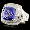 Image 2 : 18K Gold 6.20ct Tanzanite & 1.78ctw Diamond Ring