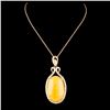 Image 1 : 14K Gold 28.26ct Opal & 1.25ctw Diamond Pendant