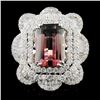 Image 1 : 18K White Gold 8.62ct Tourmaline & 4.56ctw Diamond
