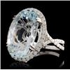 Image 2 : 18K Gold 10.00ct Aquamarine & 0.91ct Diamond Ring