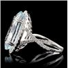 Image 3 : 18K Gold 10.00ct Aquamarine & 0.91ct Diamond Ring