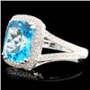 Image 2 : 14K Gold 3.39ct Topaz & 0.44ctw Diamond Ring