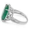 Image 2 : 14K Gold 10.50ct Emerald & 0.30ct Diamond Ring