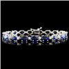 Image 1 : 14K Gold 21.43ct Sapphire & 0.66ctw Diamond Bracel
