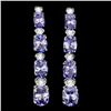 Image 1 : `14k Gold 7.00ct Tanzanite & 0.50ct Diamond Earrin