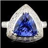 Image 1 : 14K Gold 2.89ct Tanzanite & 0.30ctw Diamond Ring