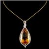 Image 2 : 14K Gold 41.37ct Citrine & 1.05ctw Diamond Pendant