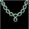 Image 2 : 14K Gold 41.47ct Emerald & 10.92ct Diamond Necklac