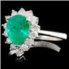 Image 2 : 18K White Gold 1.33ct Emerald & 0.44ct Diamond Rin