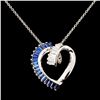 Image 2 : 14K Gold 1.45ct Sapphire & 0.27ctw Diamond Pendant