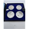 Image 1 : 1976 Montreal Olympic Proof Coin Set 4 Coins .925 Silver 4.32 Troy Ounces