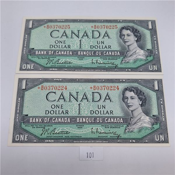 1954 Modified $1 Banknote Set of 2 *B/M No FPN Replacement Notes