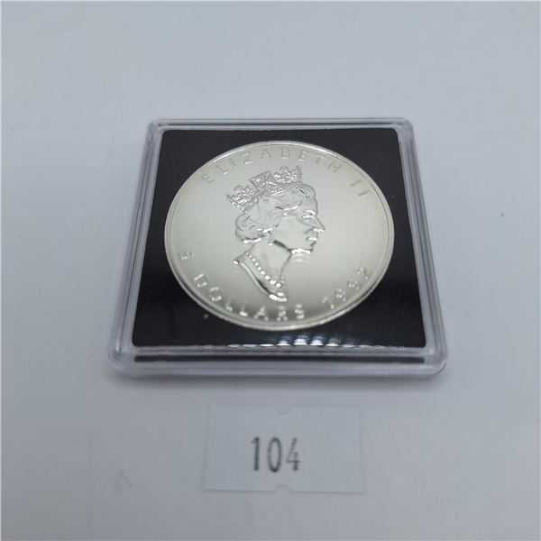 1992 Low Mintage Year Canadian Silver Maple Leaf 1 Troy Ounce .9999 Silver