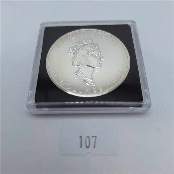 1995 Low Mintage Canadian Silver Maple Leaf 1 Troy Ounce .9999 Silver