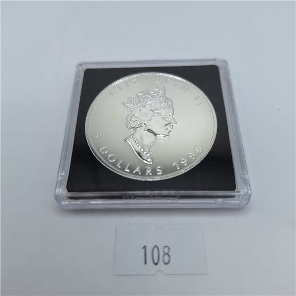 1996 Low Mintage Canadian Silver Maple Leaf 1 Troy Ounce .9999 Silver