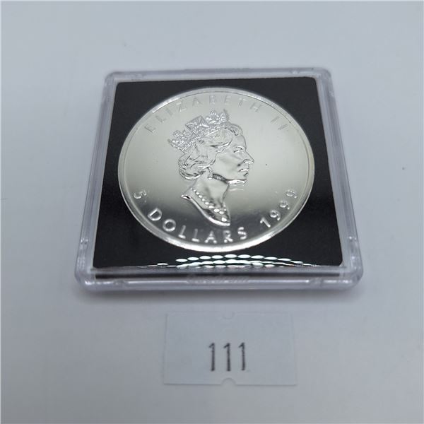 1999 Canadian Silver Maple Leaf 1 Troy Ounce .9999 Silver