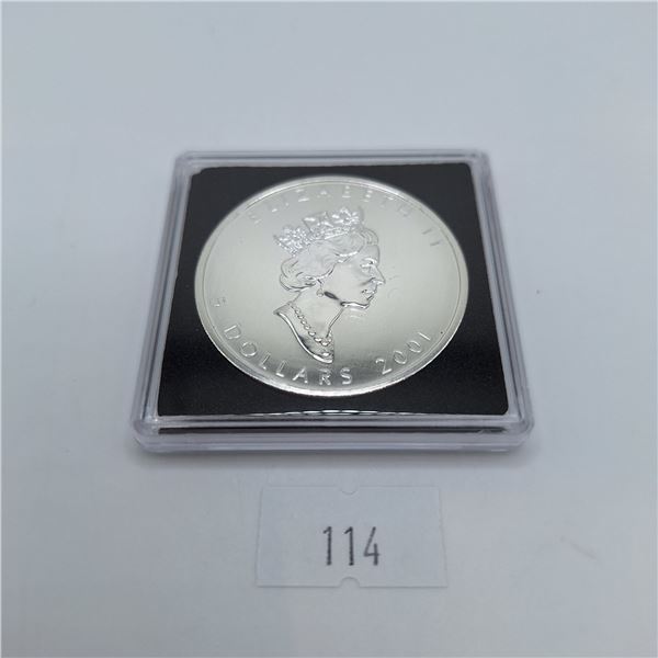 2001 Canadian Silver Maple Leaf 1 Troy Ounce .9999 Silver