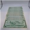Image 2 : 1954 Modified $1 Canadian Banknote Set of 14 *A/A Replacement Notes