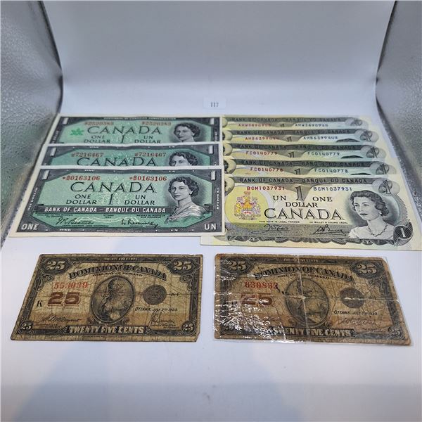 Assorted Canadian Banknotes