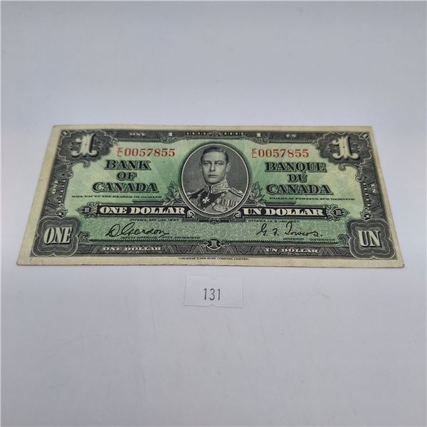 1937 $1 Canadian Banknote