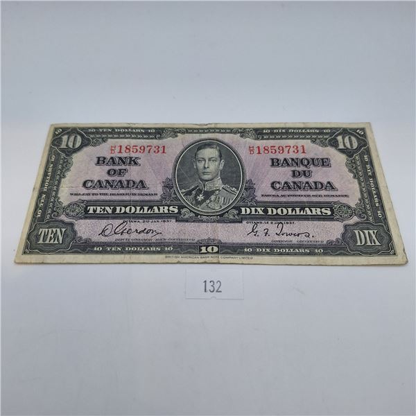 1937 $10 Canadian Banknote
