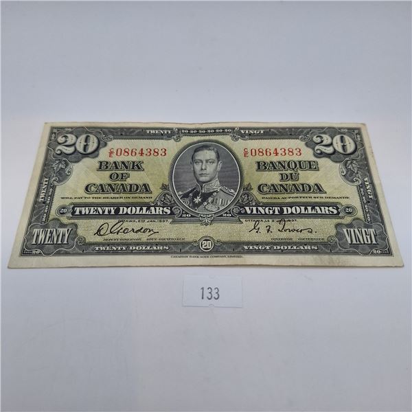 1937 $20 Canadian Banknote
