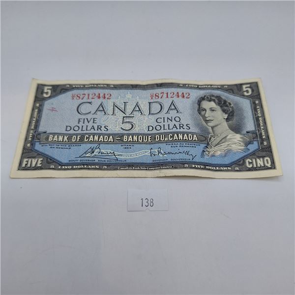 1954 Modified $5 Canadian Banknote