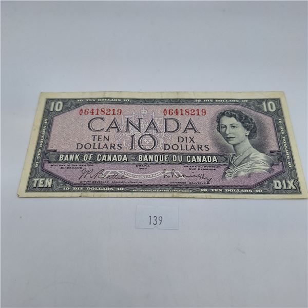 1954 Modified $10 Canadian Banknote