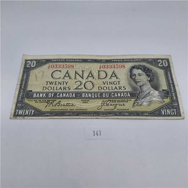 1954 Modified $20 Canadian Banknote