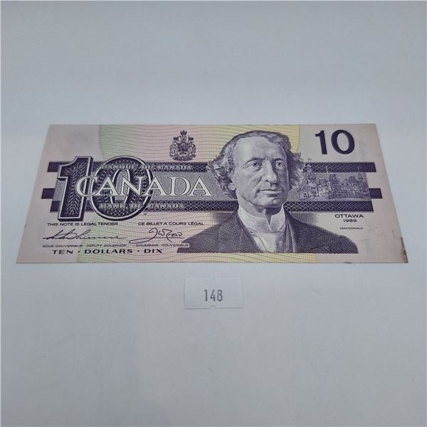 1989 $10 Canadian Banknote