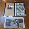 Image 1 : Bankers Vault Portfolio with Uncut Sheet of 4 American $2 Bills and Newspaper Clipping