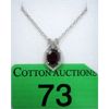 Image 1 : 2.1 CT Garnet & Diamond Sterling Silver Pendant