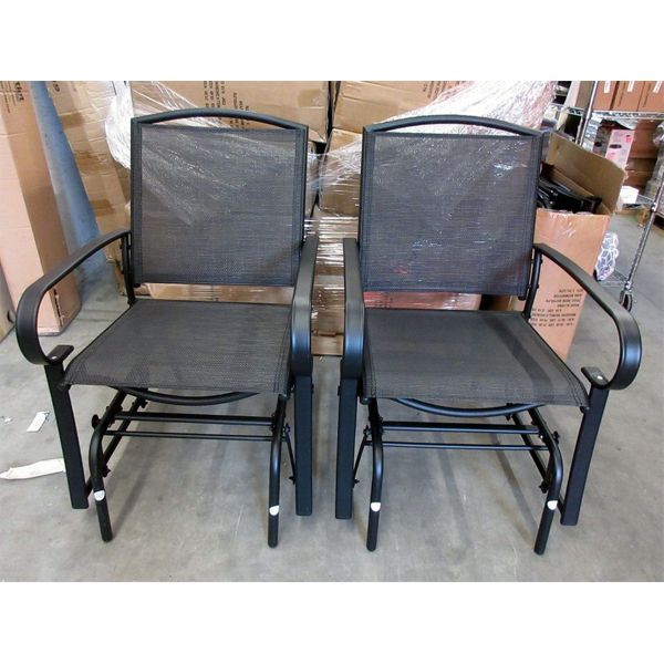 Set of 2 New Black Patio Glider Chairs - Amazon Basic
