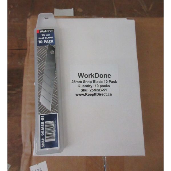 New Box of 10 Packs of 10 Snap Blades - 25 mm