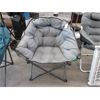 Image 1 : Grey Padded Folding Camping Club Chair