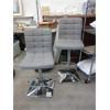Image 1 : 2 Grey Upholstered Height Adjustable Stools