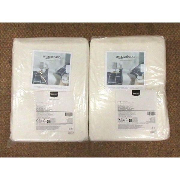 2 New Twin Size Velvet Plush Blankets - Ivory