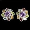Image 1 : Natural Amethyst  Citrine Garnet Earrings