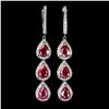 Image 1 : Natural Pigeon Blood Red Ruby Earrings