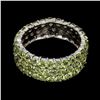 Image 2 : Natural Round Peridot Eternity Ring
