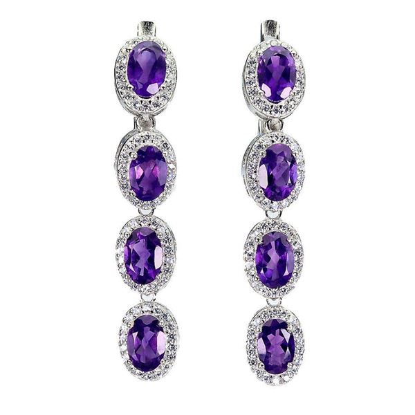 Natural  Purple Amethyst Earrings