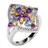 Image 2 : Natural Rhodolite Garnet &  Topaz Ring